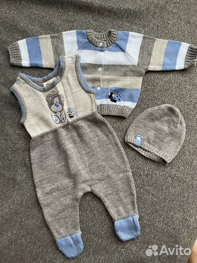 Вязаный костюм детский с 56 до 74 размера