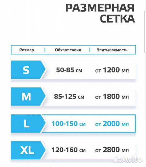 Подгузники для взрослых 30шт. (L)