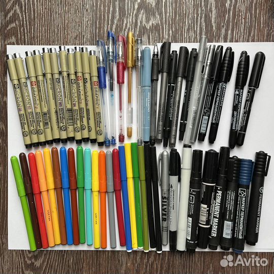 Фломастеры, ручки, линеры, маркеры