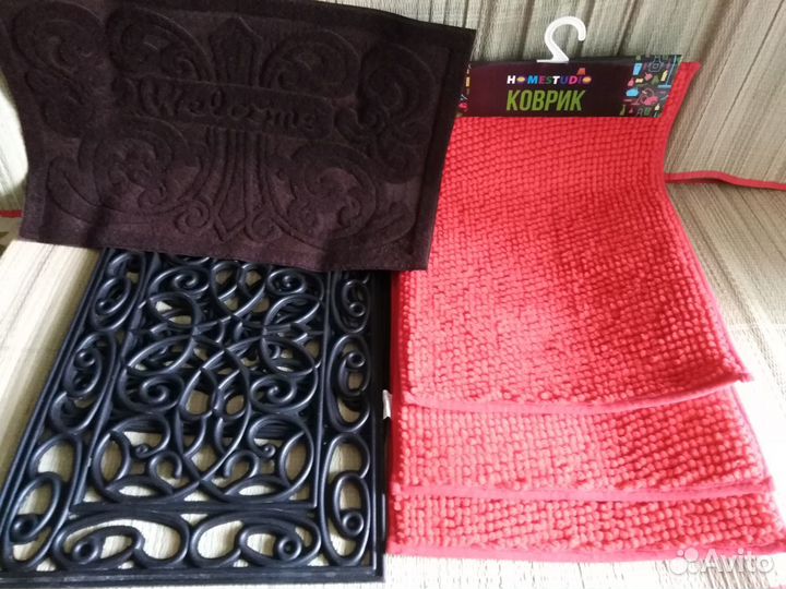 Коврики для ванной комнаты и придверный. Новые