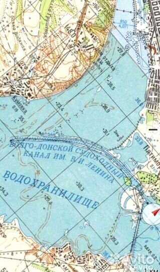 Карта глубин реки Волга