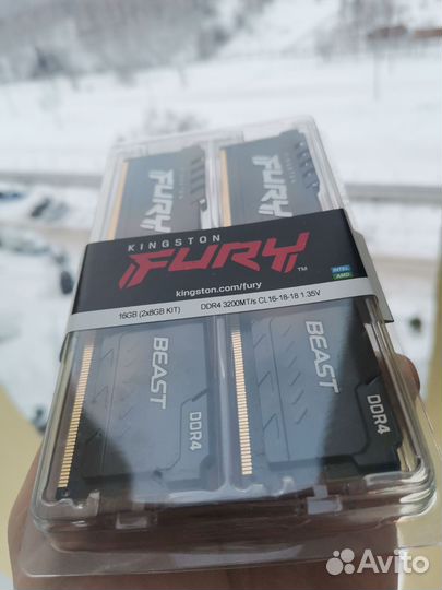 Оперативная Kingston Fury Beast 2*8Gb DDR4 3200