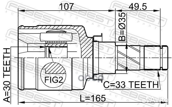 Шрус внутренний 30X35X33 0411CY2MT Febest
