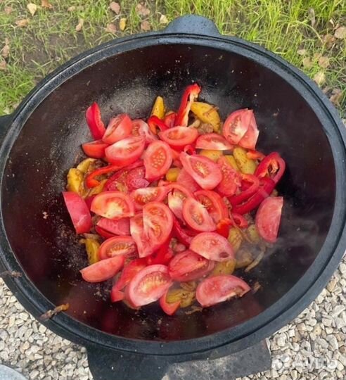 Казан чугунный 8л+печь с трубой+половник