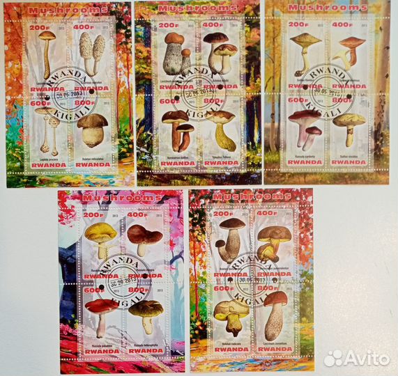 Марки Грибы все вместе