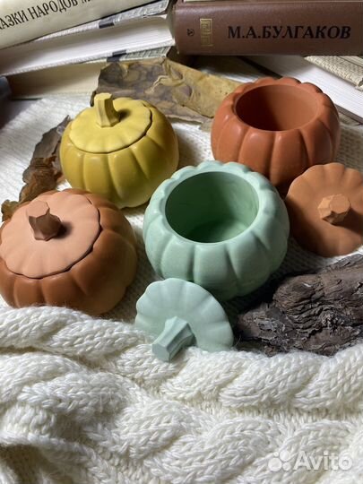 Тыква на Хэллоуин кашпо подсвечник шкатулка свеча