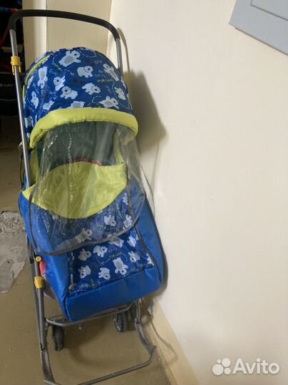 Детские санки коляска с колесами