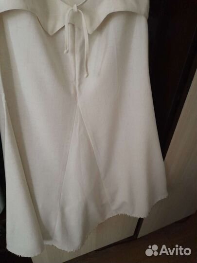 Костюм юбка блузка, лён р. 46