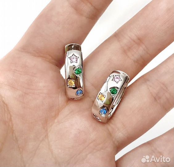 Серьги под серебро