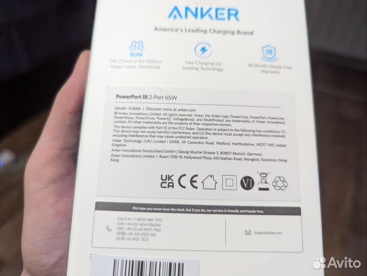 Зарядное устройство Anker PowerPort lll 65W 2C