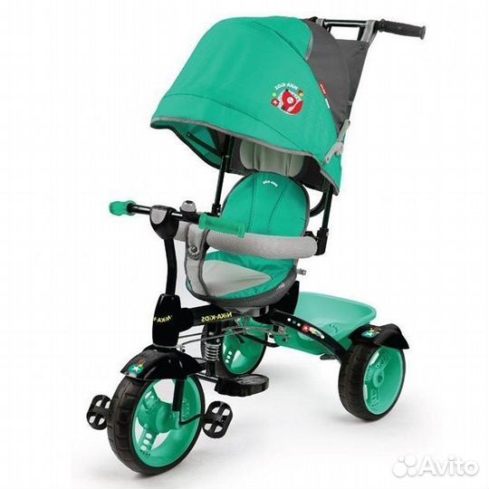 Велосипед 3 колеса принт изумрудный