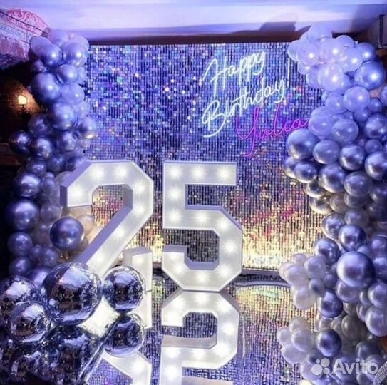 Фотозона на День Рождения с пайетками Аренда