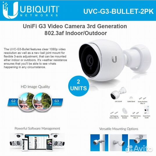 IP Камера UniFi Ubiquiti G3 Bullet 1080р UVC бу