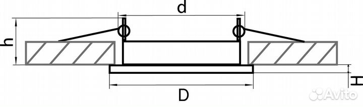 Светильник встраиваемый офисный