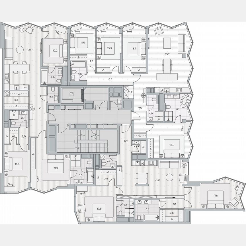 4-к. квартира, 125 м², 8/13 эт.