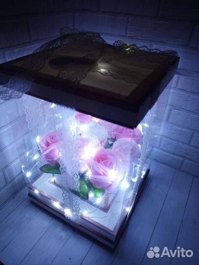 Мыльные розы в коробке