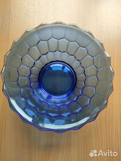 Салатник стекло кобальт времён СССР винтаж