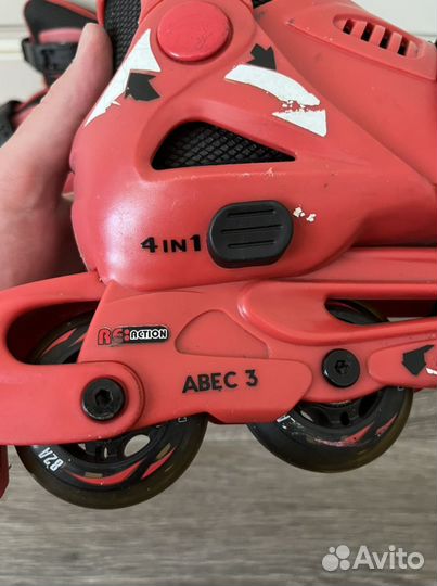 Роликовые коньки раздвижные и комплект защиты