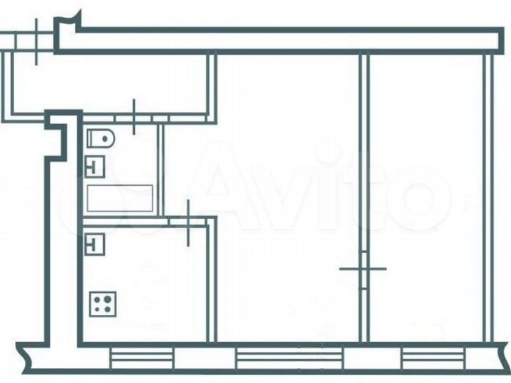 2-к. квартира, 44,6 м², 1/5 эт.