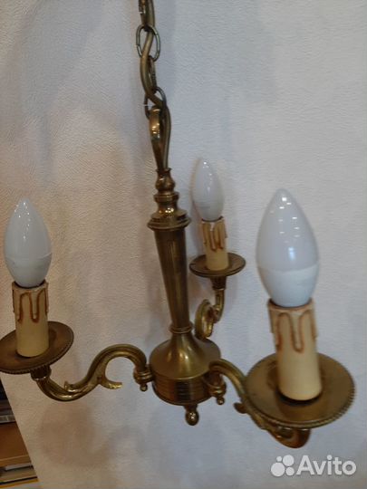 Люстра бронзовая 3 свечи. Франция сер. 20века