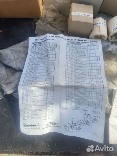 Рем.комплект центробежного насоса banjo