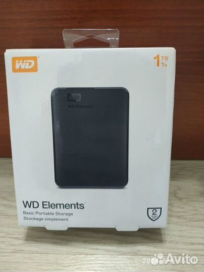Новый внешний диск HDD WD Elements Portable 1тб