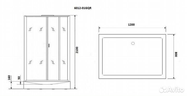 Душевая кабина Niagara Premium 120x80 (прозрачное