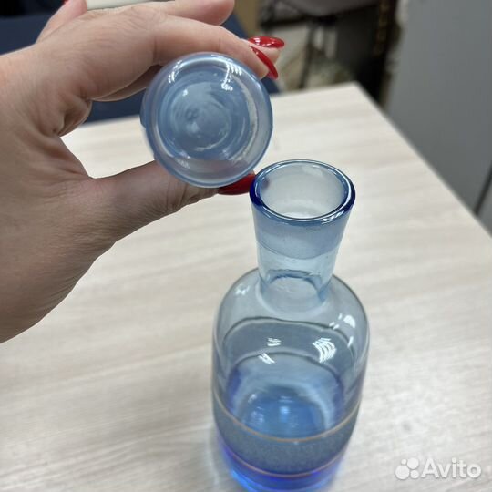 Графин СССР синее стекло 25 см 500мл