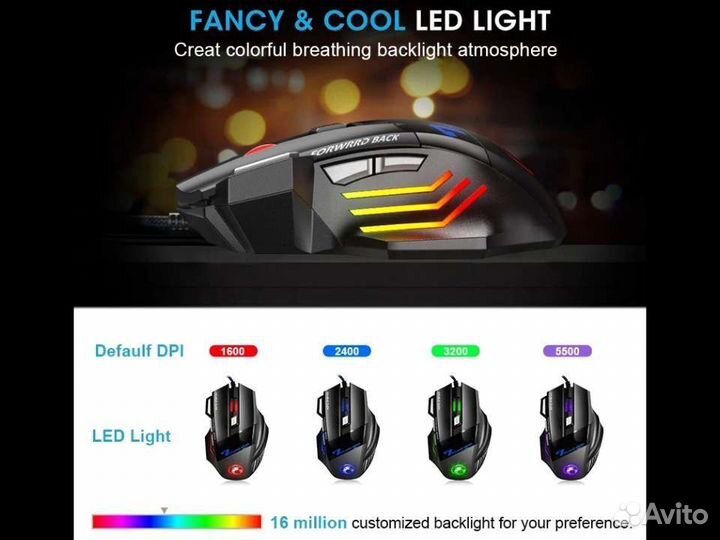 Мышка Игровая Проводная Геймерская Бесшумная