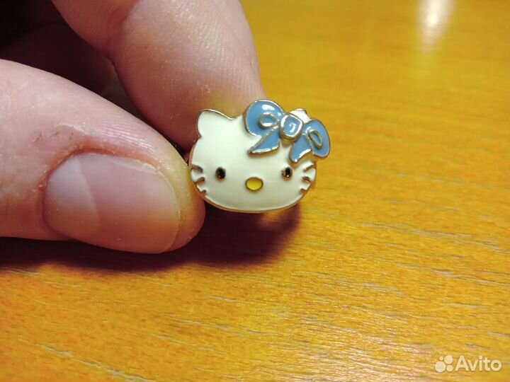 Позолоченое кольцо hello kitty