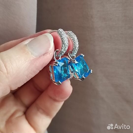 Swarovski серьги голубые