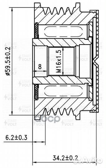 Шкив генератора hyundai terracan 05- SGP0893