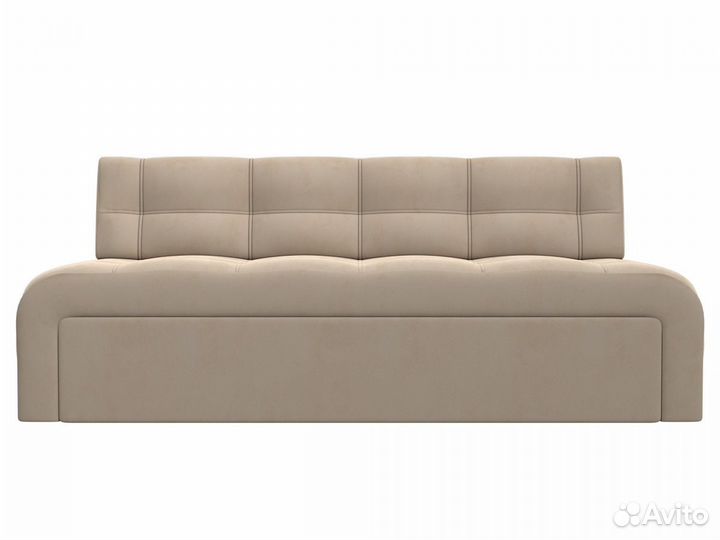 Диван кухонный прямой Люксор, велюр, бежевый