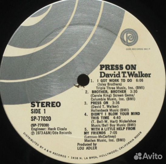 Виниловая пластинка David T. Walker – Press On