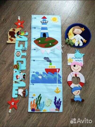 Развивающие игрушки панно ростомер фетр
