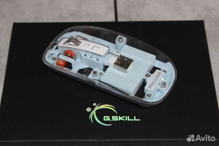 Мышь беспроводная, бесшумная, прозрачная