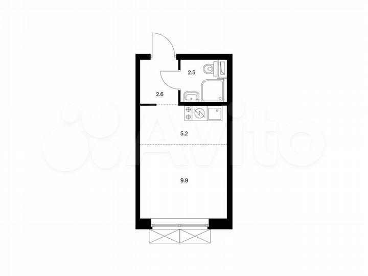 Квартира-студия, 20,2 м², 29/33 эт.