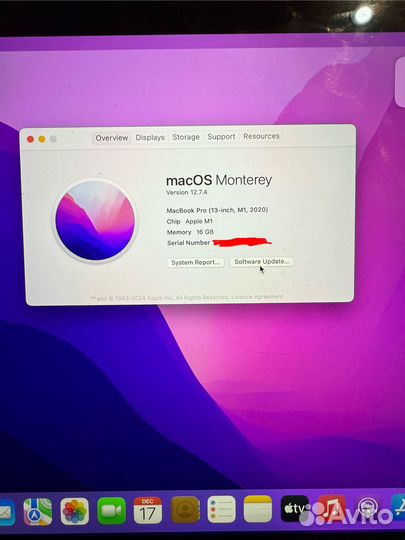 Macbook pro 13 2020 m1 16 gb 512gb