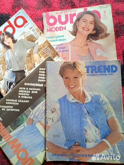Журналы бурда (1989,2018), журнал мод (1988) отто