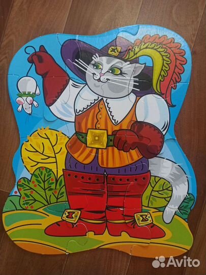 Макси пазлы кот в сапогах 12 деталей