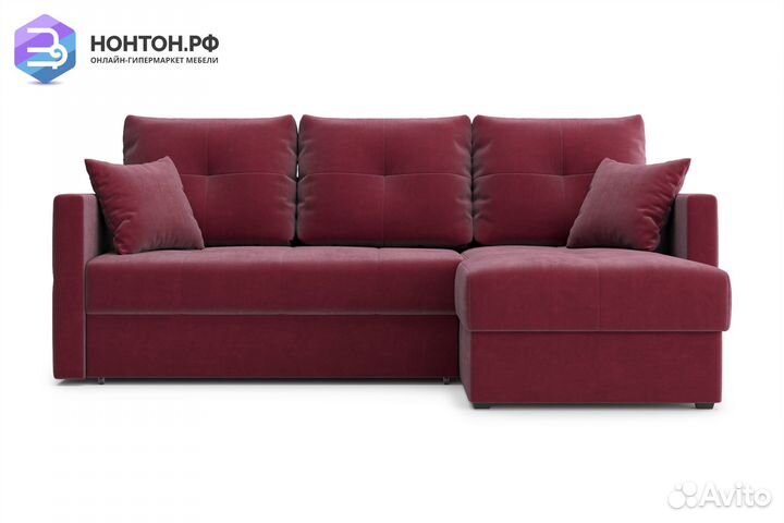 Диван угловой дельфин Вита бордовый