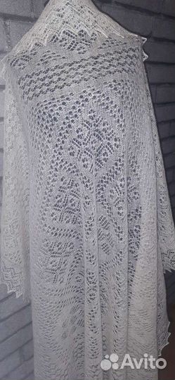 Паутинка пуховая, ажурная, козий пух, платок