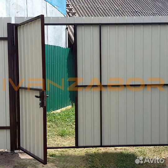 Забор из профлиста + ворота и калитка в Наволоках