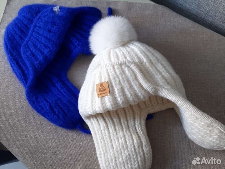 Шапка ушанка женская пух норки