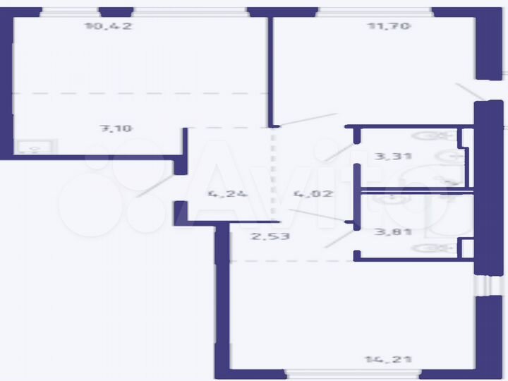 2-к. квартира, 62 м², 16/17 эт.