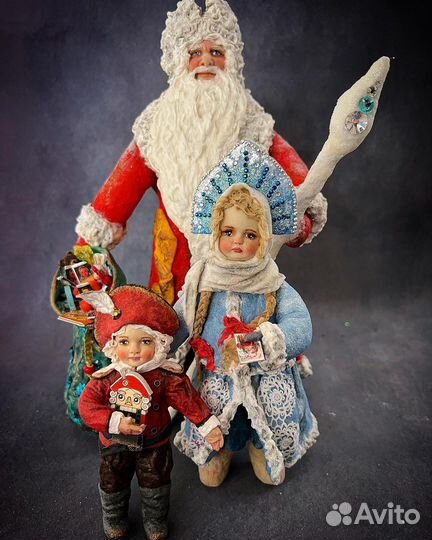 Дед Мороз и Снегурочка под елку ватные
