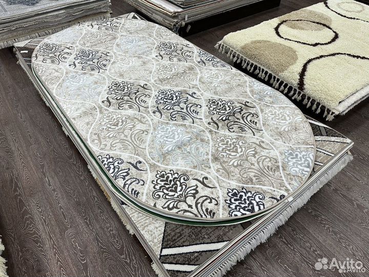 Ковер овальный 1.5х3 бежевый