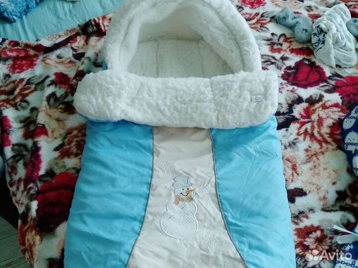 Зимний конверт в коляску на овчине