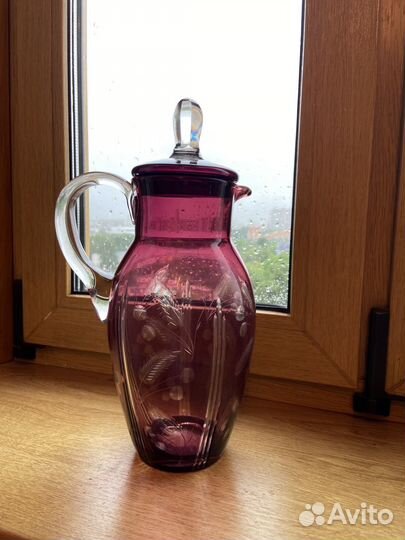 Кувшин цветное стекло СССР