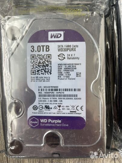Жесткий диск WD Purple WD30purx 3 tb 2 шт